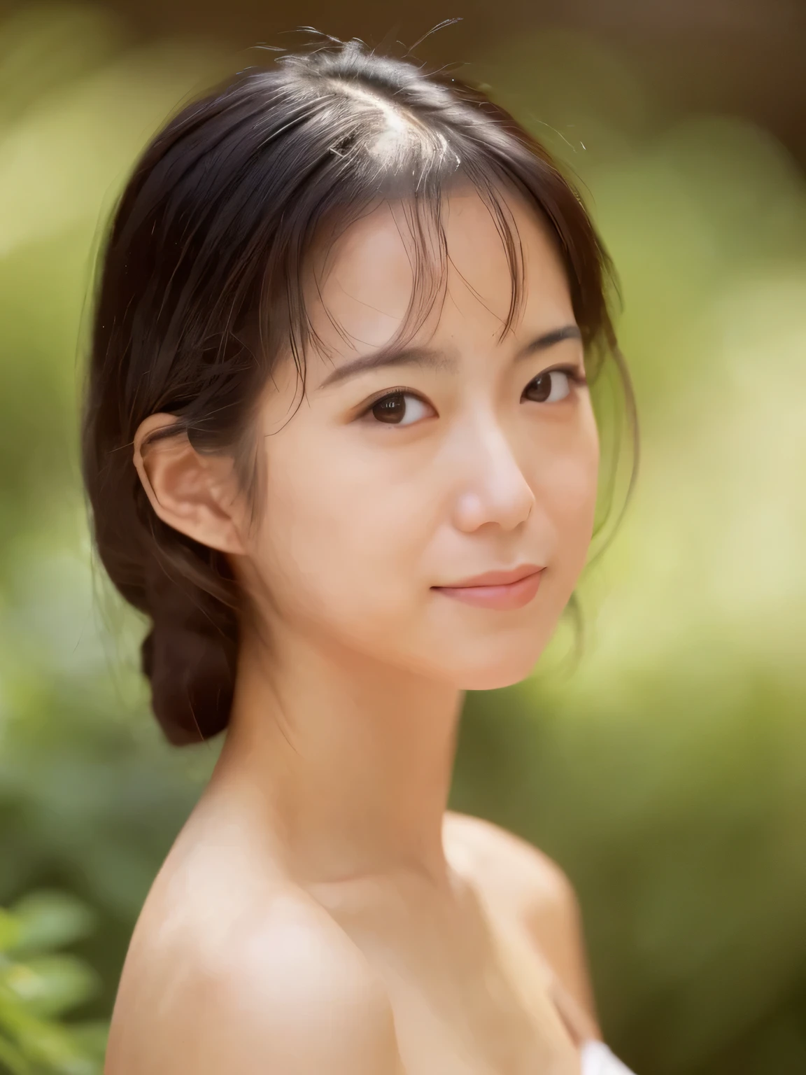 Reality, (close up:1.3, exposed face), Wide Angle, (View from below), A young Japanese woman wearing wet clothes (Vest (Flower skewers:1.2), Bottomless), A surreal beautiful young girl with grey-blue eyes, nature, Highly detailed official artwork, beautiful girl,Slim figure and plump posture, Long legs, whole body, Attractive young woman, (attractive property:1.3, Cross your arms to support your breasts), on the bench (Natural fog:1.2), nature背景, Rainy Day, Dubnitsky David Fanart, Realistic portraits, Smooth and realistic, Perfect vision of cute girls, cute girl,Have a face with soft skin, Face focus, Makoto Shinkai and Artgerm, Photon Mapping, nature光, Warm colors, Bright colors, cool environment, Foggy atmosphere