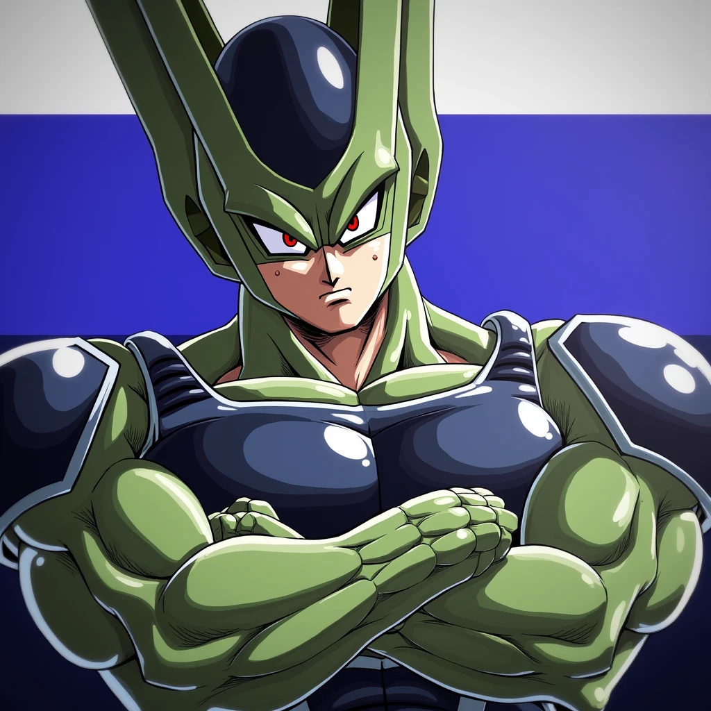 score_9, score_8_up, score_7_up, score_6_up, score_5_up, score_4_up,
vivid colors, 8K, hi-fi,
green skin, dragonball z, evil, villain, tail, intricate detailed eyes, perfect proportions, powerful muscular body, perfect hands, veiny muscular body, thick arms, large biceps, large pecs, fingerless gloves, solo, 
((in the style of the Dragonball Z, ))
((in the style of and art by Akira Toriyama, jiandou, taran fiddler, darkgem, ruaidri, yupa, kiyosan, )),
 <lora:SemiperfectCell:0.85>