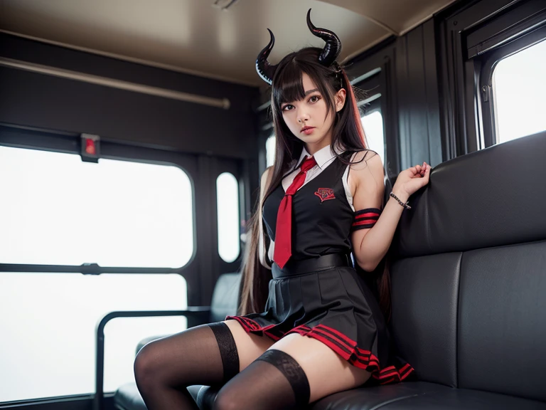 Anime girl with horn wearing tie selfie, seductive anime girls, ahegao, Marin Kitagawa fanart, Anime moe art style, Surrealism female students, ilya kuvshinov with long hair, ecchi style, the anime girl is crouching, Surrealism female students, (sfv) safe to work, Guviz