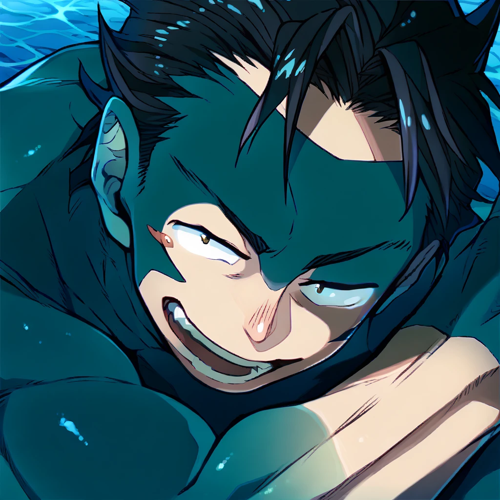 score_9, score_8_up, score_7_up, rating_explicit, source_anime, score_9, score_8_up, score_7_up, source_anime, male, fish man, gills, fin, scale, turquoise skin, sexy pose, amazing quality, best aesthetic, game cg, official art, wallpaper, absurdres, high-res, yoisyo