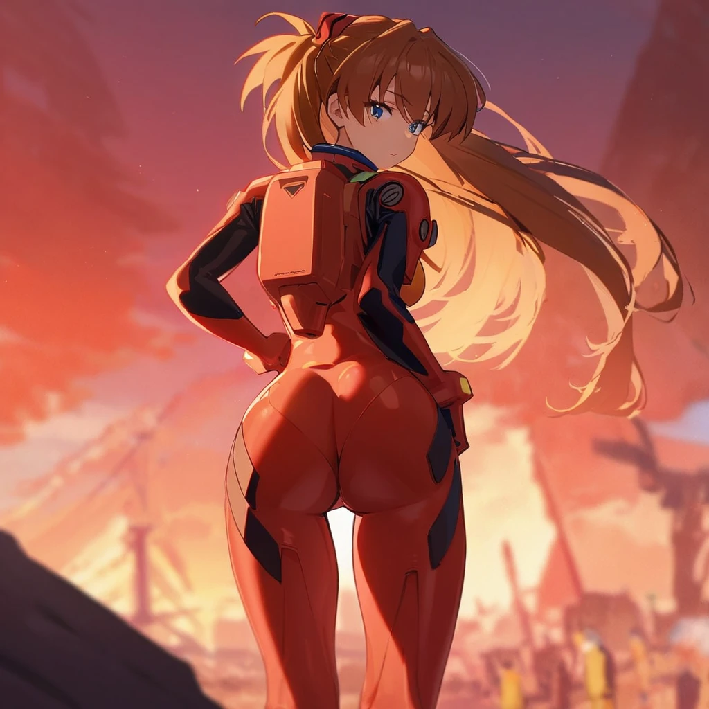 (Asuka Langley:1.2) (from Evangelion), stay (in all four), (big mechanical red robot Eva 2.0 from behind:1.3), doggystyle, (detailed face and eyes:1.2), grabbing with robot, (Evangelion style), Manga, (ahegao face:1.1), pain expression, (saliva from mauth:1.1), (open outfit), open mouth, (mechanical tentacles:1.2), (detailed hand and finger:1.2), (medium breasts:1.2), (busty), (deep cleavage:1.2), (labia outline:1.3), (hard teat:1.3).