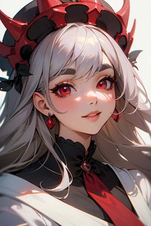 of a real，Perfect facial features，Realistic skin texture，Cute baby vampire girl，closeup cleavage，head portrait，with her mouth open，（See the throat：1.4），Blood-red eyes，（long canine teeth：1.4），There is blood on the teeth，long whitr hair，（blood stains at the corners of the mouth：1.4），Blood，depth of fields，dynamic blur，high light，Real light，Ray traching，oc rendered，Hyper-realistic，best qualtiy，8K，Works of masters，super-fine，Detailed pubic hair，Correct anatomy，sharp focus on eyes，Bokeh，Facial features are carefully depicted