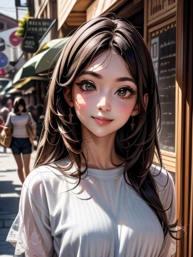 {{{masterpiece}}}, {{{Best quality}}}, {{Looks very detailed}}, {Movie Lighting}, {illustration}, {Beautiful eyes}, {1 girl}，{traditional old street}，Many passers-by and vendors，Full body photo, Extremely detailed, 1 girl整理桌上的蔬菜， Naughty smile, Brown eyes, For the audience, Outdoor, Traditional ancient street background, Many small vendors are selling vegetables，Highly detailed faces and clothing, Eyes slightly elongated, Perfect face, Fair skin, Hairstyle Bangs, Long hair, Noble and beautiful, simple white clothes，blue dress