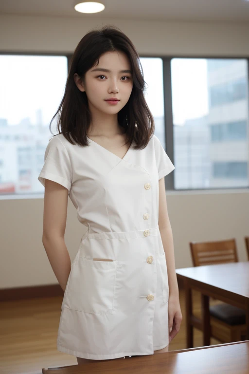 Nurse uniforms working in hospitals,Facing backwards,