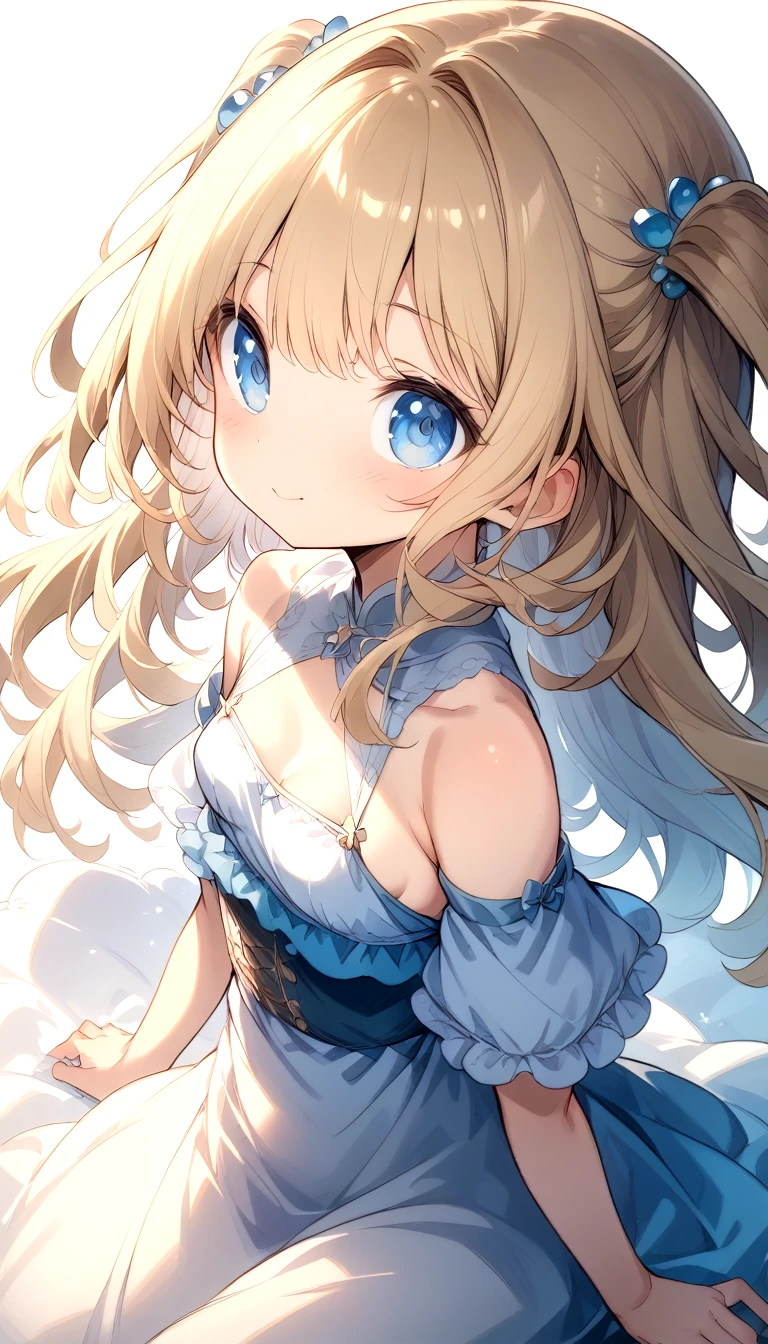 Beautiful attractive girl、 (((Ultra-high resolution、Ultra HD、Ultra high definition、Highest Settings、８k、)))、(((Small breasts)))、clear、Face close-up、４k、((A delicate and intricate beige knit dress))、(CG Art)、(((walk)))、A sunny, bright park、Shiny beautiful hair、Focus、Beautiful blue eye detailed、Beautiful clean skin、Top Angle、Happy expression、