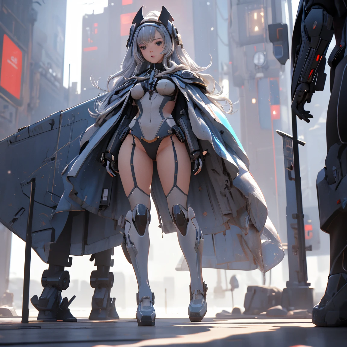 cinematic,Arkonidina, red iris, Stunning white hair of a beautiful woman in micro rope bikini standing in a futuristic setting. Beautiful leg with long barrel socks She is in the setting of a mysterious city embraced by a galaxy full of stars, representando a prosperidade. Sua pele de porcelana brilha, radiating ethereal beauty. Her long flowing white hair, pure as freshly fallen snow, caem em cascata pelos ombros e busto, emphasizing your real presence. Overknee boot socks lying on a tree. fantastic eyes,((imagem frente e verso da personagem))fotorrealista