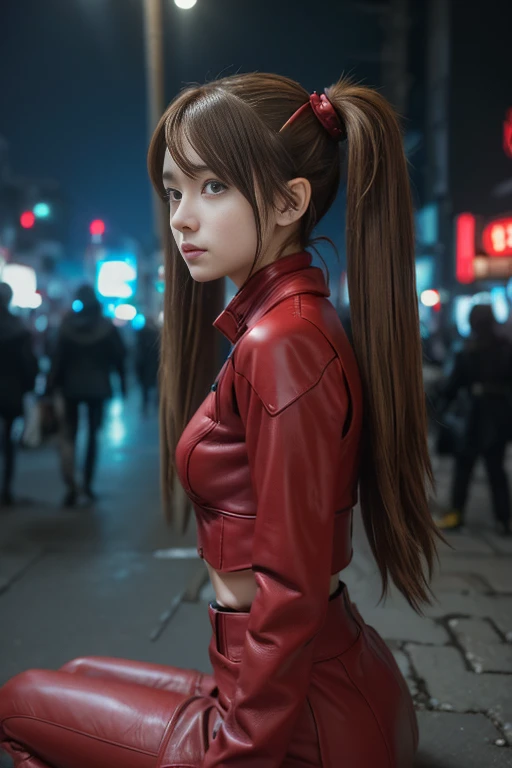masterpiece, best quality, (realistic,photo-realistic:1.4), (RAW photo:1.2), extremely detailed CG unity 8k wallpaper, delicate and beautiful, amazing,finely detail, official art, absurdres, incredibly absurdres, huge filesize, ultra-detailed,extremely detailed eyes and face,light on face,little smile,cyan hair,short hair,sidelocks,twintails,red jacket,(muscular body:1.7)