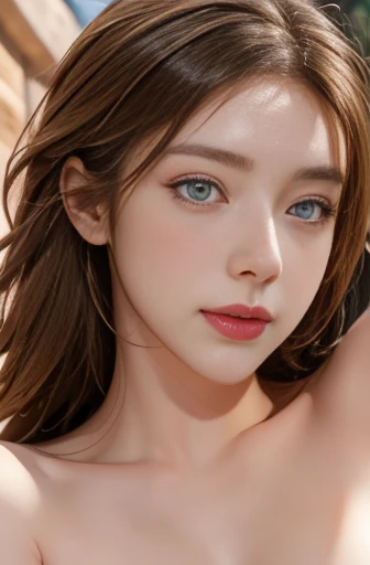 a beautiful woman with perfect facial features, detailed eyes, delicate lips, high cheekbones, flawless skin, serene expression, elegant hairstyle, chiaroscuro lighting, cinematic composition, vibrant colors, photorealistic, masterpiece