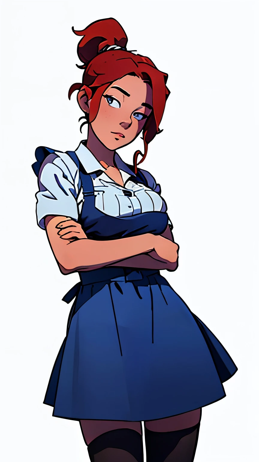 Twintail, red haired, 1girl, grey eyes, well toned, well built, muscled, toned muscles, formal attire