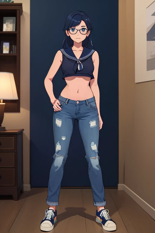 NSFW,NUDE,Woman with long black hair, blue eyes, An athletic body, (watch),(Brown holster belt with square buckle), (Brown western boots),Stand up straight,Blushed face,Strong drunk,Hiccups,beer bottle,In front of a wooden wall,Front view,Full body shot,16K, Highest quality, masterpiece, Realistic, Ultra detailed face