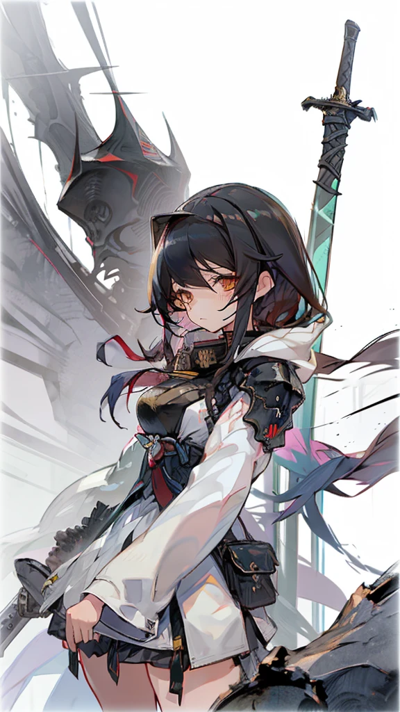 anime girl with sword and armor standing in front of a dragon, by Shitao, from arknights, trending on artstation pixiv, top rated on pixiv, guweiz on pixiv artstation, guweiz on artstation pixiv, from girls frontline, seductive anime girl, by Yang J, clean detailed anime art, pixiv daily ranking