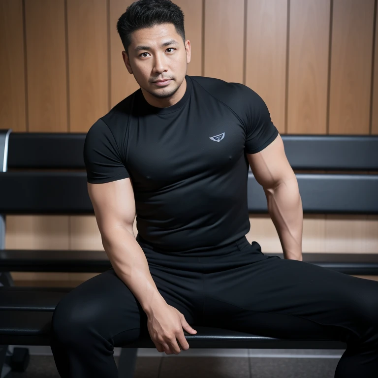 Wonderland, cards of various sizes, coins of various sizes, a young man aged 20, muscular Asian man, dashing and cool, wearing casual clothes and trousers, sports shoes,