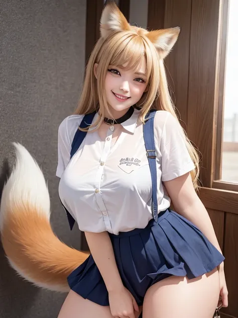 ((best quality, 8k)), ((masterpiece)), (highest resolution), perfect face, woman with fox ears, woman with a tail, beautiful wom...