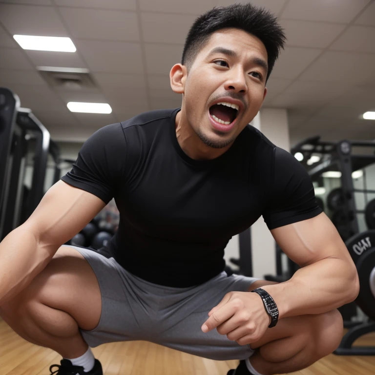 50yearsold,Hidetoshi Nakata,(Demo Mulroni 1.3),Shirtless,Tong,Bulge,office room,black long socks,Thin,musculature,lbeard,fortitude,artwork of a,tmasterpiece,k hd,ssmile,Kneeling