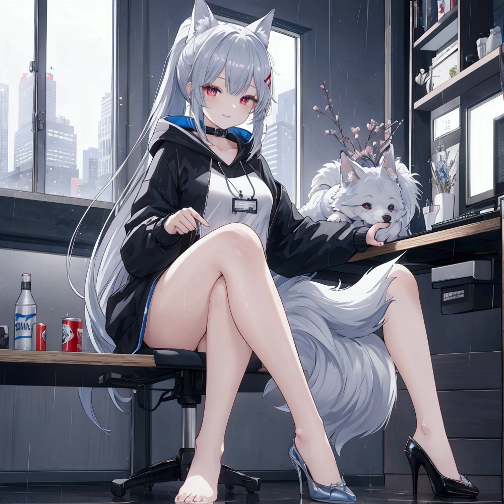 RAW,master masterpiece,Super Fine Photo,,best quarity,super high res,Photoreality,fullbody portrait,stunningly beautiful,,Dynamic poses,Fine Face,Vibrant Eyes,(master masterpiece:1.3), (absurds:1.3), (best quarity:1.3), (Hyper detailed:1.3),(Best shadow:0.7), (Hair treatment), ( Blue eyes:1.1), Perfect anatomy, BREAK 1girl, solo, shaggy,white fox, Starry background, 最佳动漫 4K 科纳昌壁纸,, detailed digital anime art, (()), ((White Hair,white hair)), ((lovely expression),shaggy,long hair, blue eyes, glowing eyes, girl boy, snowfall, midnight, fox ears, navy blue ears, fox tail, dark blue fox, dark blue jacket, cute, collar, two tails, space katana, fur body, naked body,Girls all over, the lower body is, snow fox, Personagem, Masterpiece, Fluffy Tail, current, Shying,Highest picture quality, 8K, fullHD, tattooed,naked body, winter,, light blue hair, 10 years, child