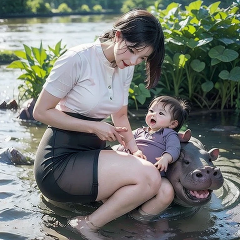 Moo Deng baby viral hippo run and ea