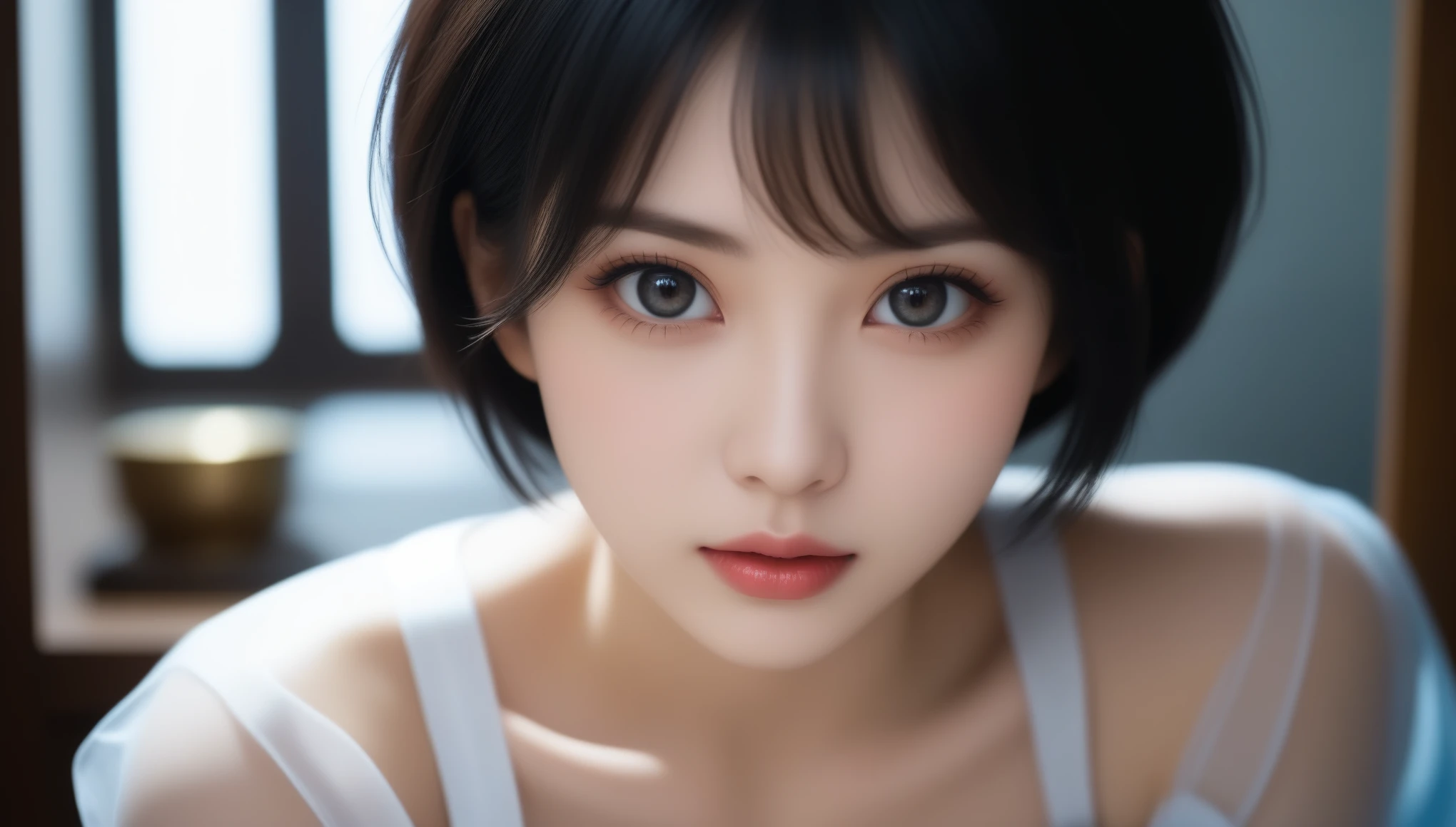 (chiayi:1.5), close up, masterpiece, best quality, raw photo, photorealistic, face, incredibly absurdres, beautiful girl, cute, short hair, depth of field, highres, ultra-detailed, finely detail, extremely detailed, extremely detailed eyes and face, sharp pupils, realistic pupils, sharp focus, ccinematic lighting