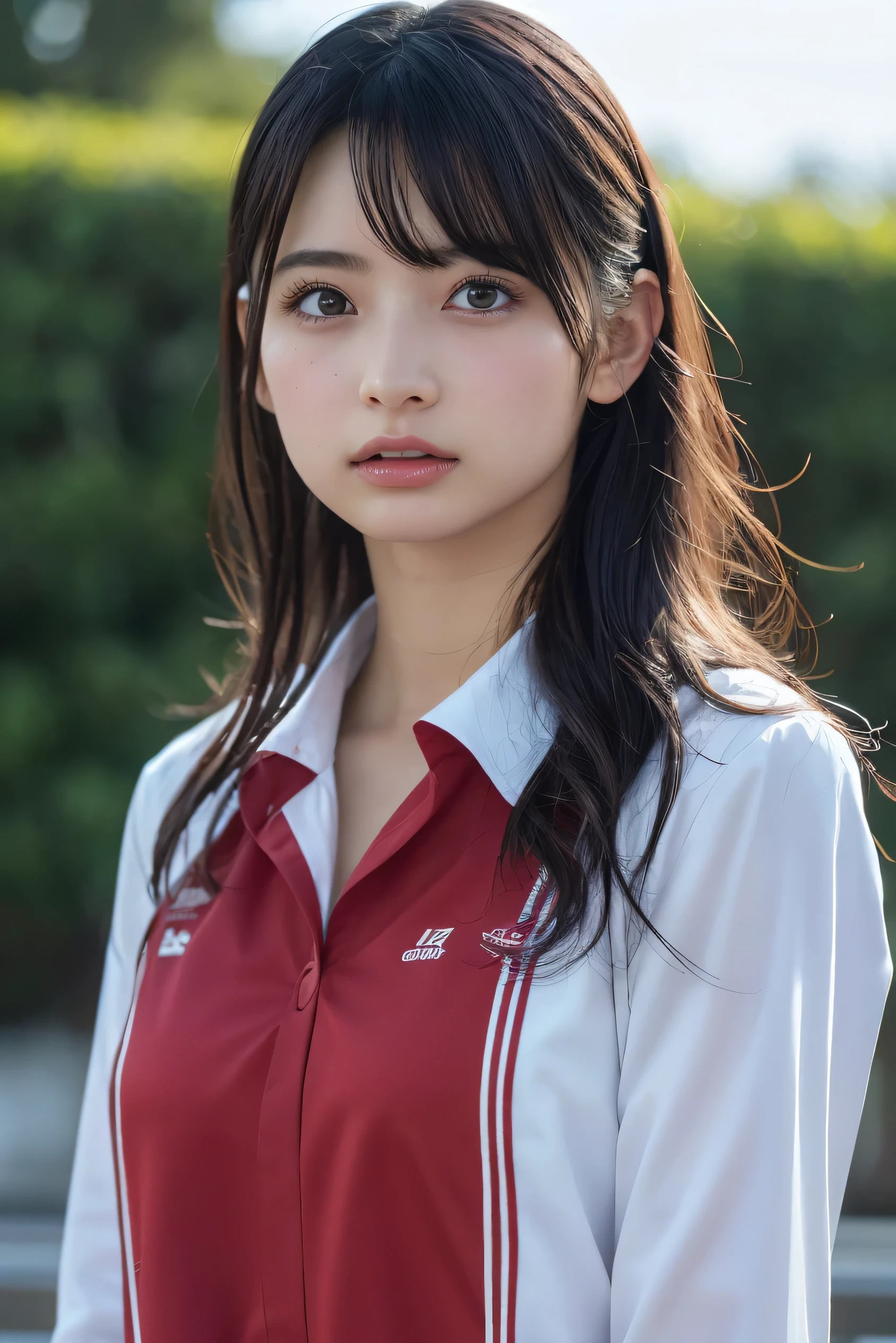 (8K, RAW Photos,Highest quality, High resolution:1.1), (Ultra-realistic:1.4),(Realistic, Realistic:1.3),The Beauty of Japan、Rhythmic gymnastics club、Rhythmic Gymnastics Uniform、((Upper Body:1.3))