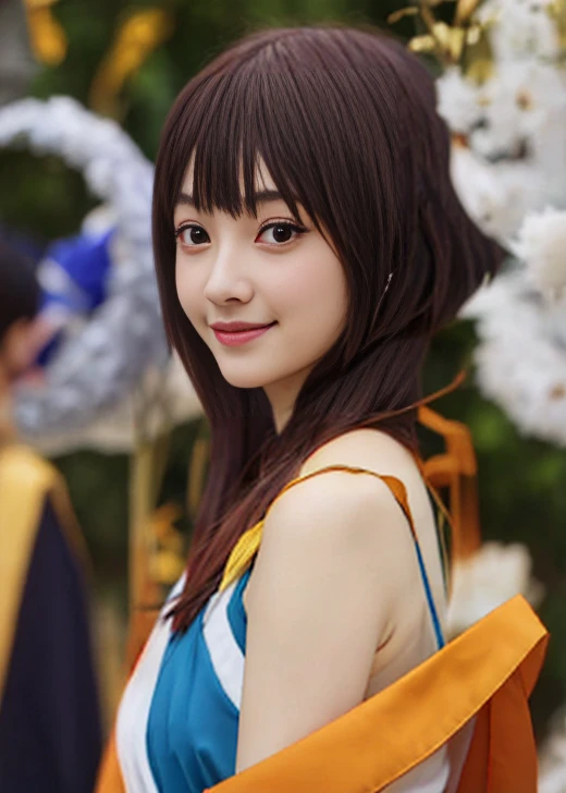 live-action:1.5、anime「Blessings to this wonderful world」Works inspired by、One Girl, solo, Megumin Cosplay:1.4, Shooting in the grassland, smile,Best Quality、shape、非常にdetailed、High resolution、8K wallpaper、完璧なダイナミックな構shape、Natural color lip, Random sexy poses,(Best Quality:1.3)、(masterpiece:1.3)、(One Girl:1.1)、(detailed、 Shiny skin:1.1)、Healthy thighs are beautiful,((Best Quality, 8,000 people, masterpiece: 1.3)), (Skin Radiance:1.3), 非常にdetailed顔と肌の質感,  double eyelid,Lots of eyelashes、Healthy Breasts:1.3, (Perfect hands, Perfect Anatomy),Age 25,Looking at the camera,Portrait Photography,whole body,Standing posture