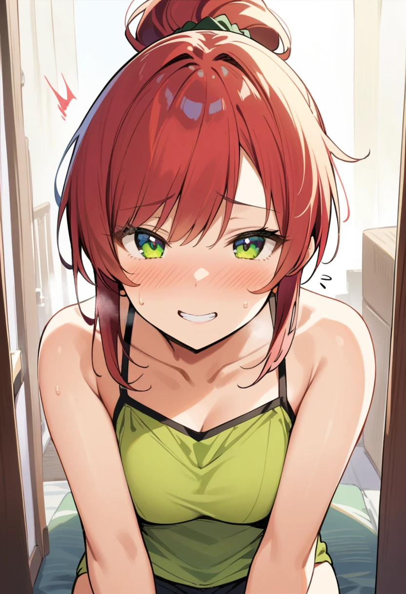 (nsfw,)(kita ikuyo,side tail hair,red hair,green eyes,),((solo girl)),((Perfect body,))((Super beautiful,))((High quality,))((Heavy breathing,sweat, Sweaty and wet all over,)),