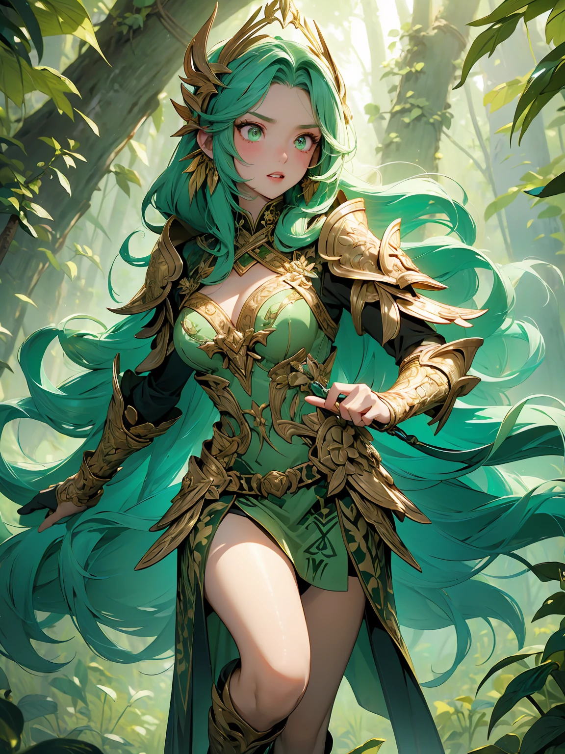 NatureHarmonist is a serene guardian of the natural world, reminiscent of the enigmatic dryads from the "That Time I Got Reincarnated as a Slime" series. Standing amidst an enchanting forest, they exude an aura of ethereal grace. Their form is at one with the lush, vibrant flora that surrounds them. NatureHarmonist extends a welcoming hand, creating a profound connection with the ancient spirits of the forest. Their mask conceals an expression that mirrors the wisdom and tranquility of the woods. NatureHarmonist beckons viewers into a world where the harmonious bond between humans and nature is celebrated, much like the revered dryads from the fantastical realms of "Tensura."
