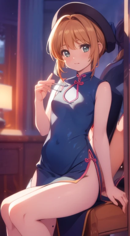 Solo, 20 years old woman, blond hair, twin tail, heart shaped pupils, short cut, sexy, smile, attractive, (small:1.3) breasts, (see-through white leotard), (high leg cut), macro lens, uhd, retina, masterpiece, best quality, high definition, 1080p, 16k
