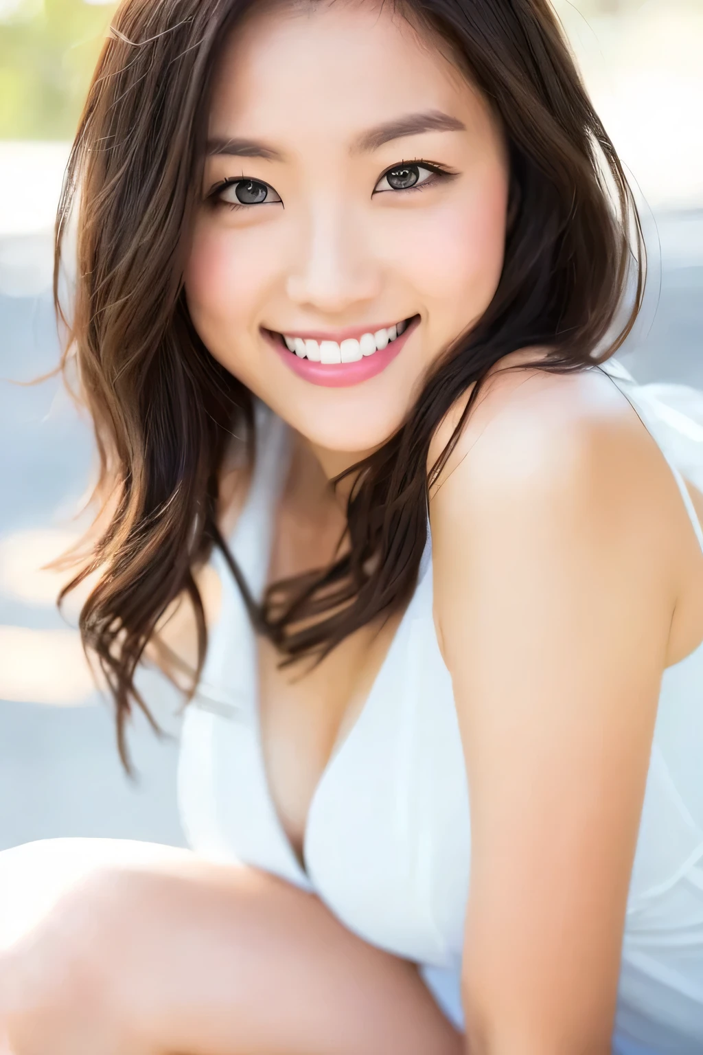 You are a professional glamour photographer..。future、Beautiful Eyes、 ((Please redeem)), Clear contours, Woman with beautiful face, (((One Girl,Alone))), ((Beautiful Eyes)), Sex Appeal,Albedo and Specular Maps、Accurate simulation of lightweight material interactions、Very short hair、smile、Show off your thighs、Bunny Girl、Playing cheerfully