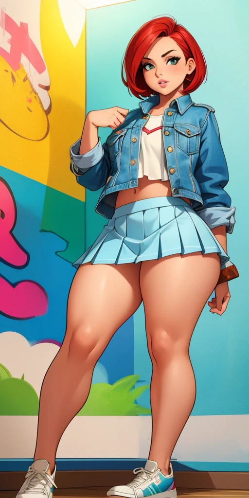Alejandra (overwatch), latina, loli, loli body, twin braids, dark-skinned woman, sneakers, microskirt, no panties, black micro top, heavily made up, garyu, prostitution