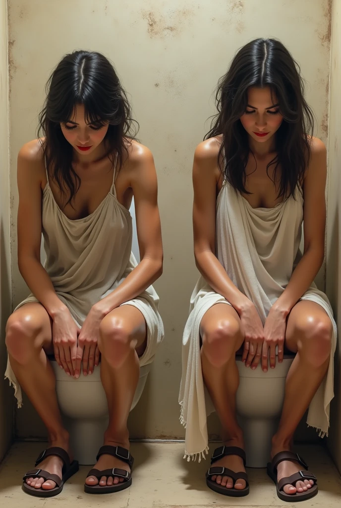 ((sexy three 20s russian women)), blue tight skinny jeans, belt, nike white air force one sneakers, topless, (((full view))), full body view, lying on the bathtub, abandoned house, dirty and bloody skin, blood, scratches, bruise, sleeping, lifeless, eyes closed, mouth open, necklace, tits, wristwatch, bracelet, dead, showing armpit and belly button, corpse pose