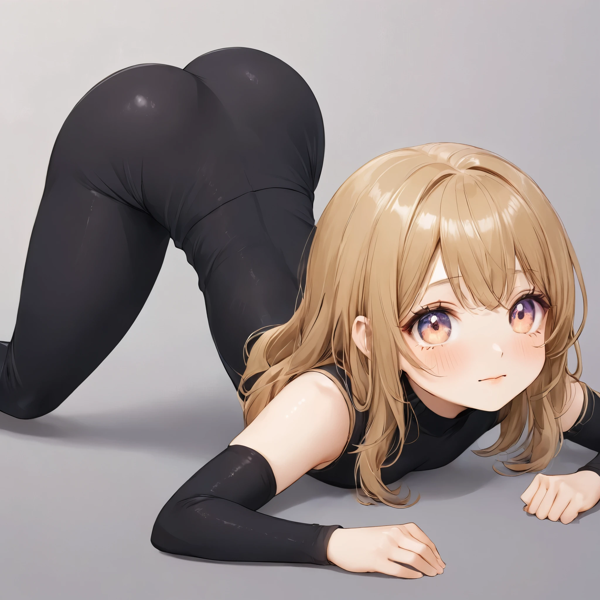 chibi,Jack-o pose,face-down butt-up,split leg forward bend