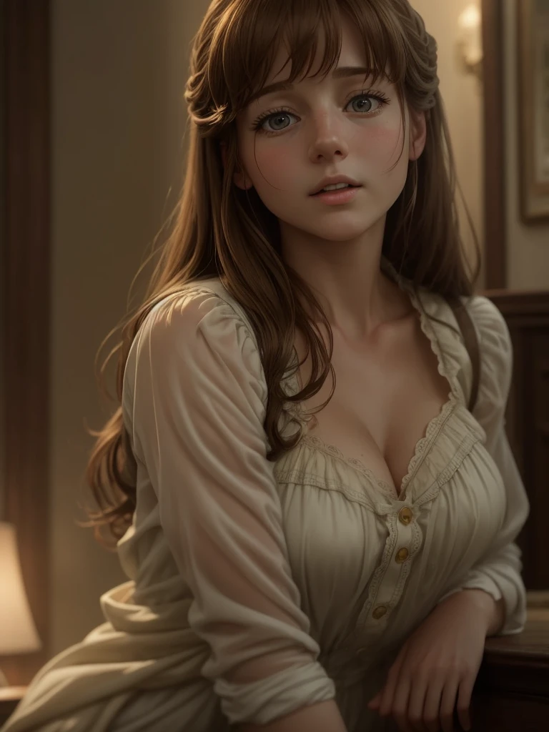High detail RAW color art, animation, Marble skin for girls, high-angle, Marble statue of, (((ultra detailed elegant, Beautiful face))), (crucifixion), White skin, Wearing Catholic robes, Magical atmosphere, ((Long curly hair)), (focus onface), (((Gothic cathedral in background))), (Detailed skin, Skin texture), (intricately details, Fine details, ultra - detailed), Ray traching, Subsurface scattering, diffused soft lighting, Shallow depth of field, By (Oliver Wetter), author:davinci, Shot on a Canon EOS R5, 28mm lens, f/2.8, Sharp focus bokeh