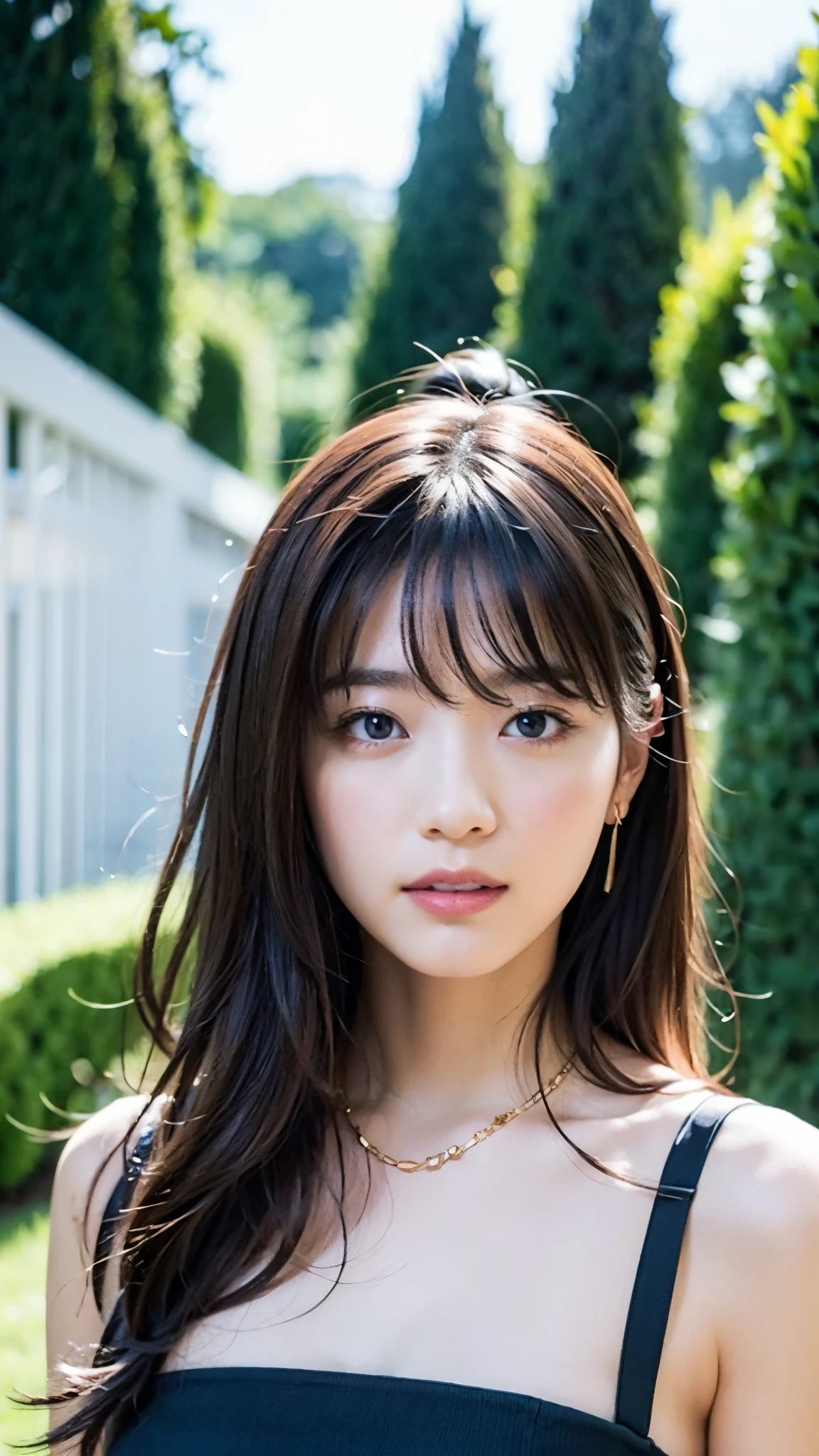 ((highest quality、8k、masterpiece:1.3))、detailed 女性:1.3、(Medium Hair、Huge breasts:1.4、Cleavage:1.5)、((camisole))、超detailed、detailed、eyelid、Tokyo、Upper Body