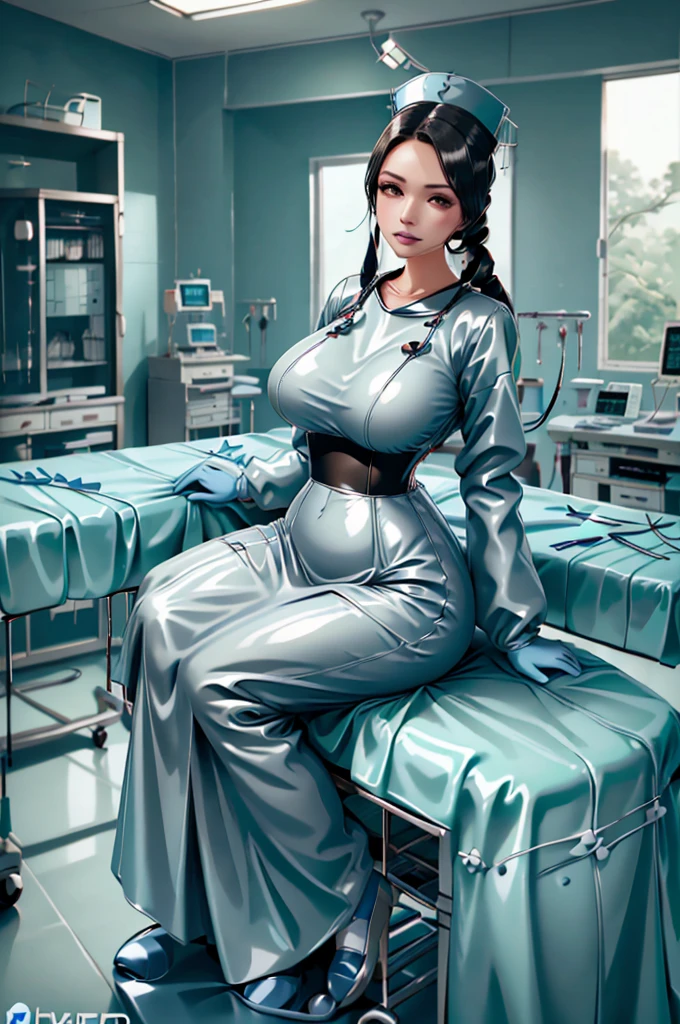 nurse uniform,hospital, latex nurse suit,nurses,busty,elbow gloves,labcoat,black hair woman,red eyes , gigantic ,medical instruments,asian nurse,two nurses,speculum,examination room,oversize ,big ass ,strap on, lay on table ,legs spreaded,giving birth,gyno chair , dentist,Milf,latex,red uniform,oversize breasts