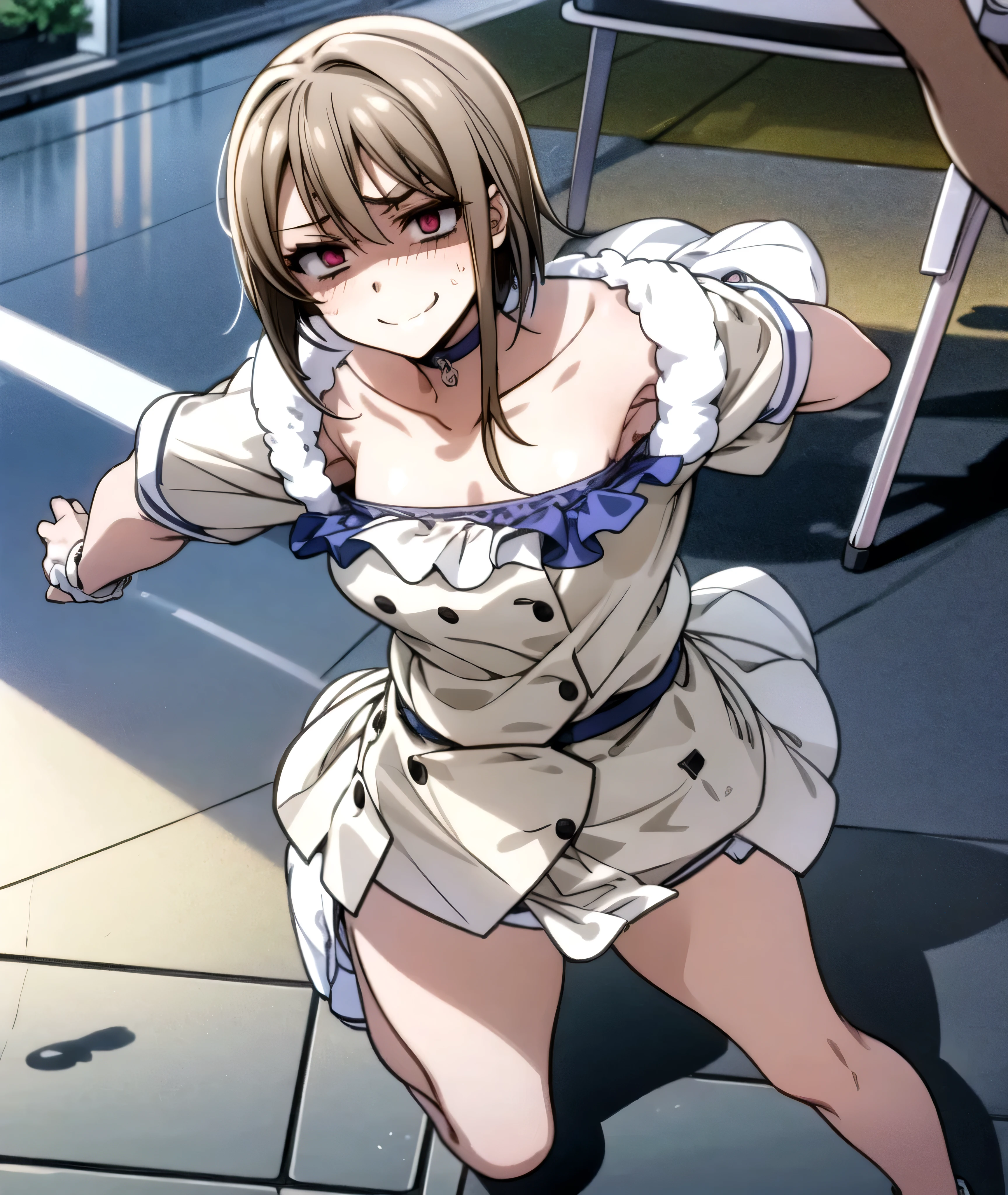 beauty evil smirk blush Embarrassed Fluffy micro bikini Thick pubic hair Slender body Live Performance Venues,shaded face(eyes in shadow)