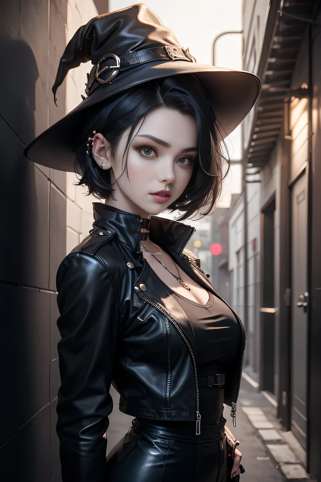 A captivating gothic catgirl, adorned with a black hat, poses against a backdrop of digital art by Yang J. Trendsetting CG society themes intertwine with gothic and fantasy gothic art elements. Her enchanting eyes and dark, mystical aura exude an air of beauty and allure. The artwork, in the style of fantasy, showcases a dark, brooding portrait of a gothic catgirl, with a touch of Tom Bagshaw's distinctive dark fantasy art style.