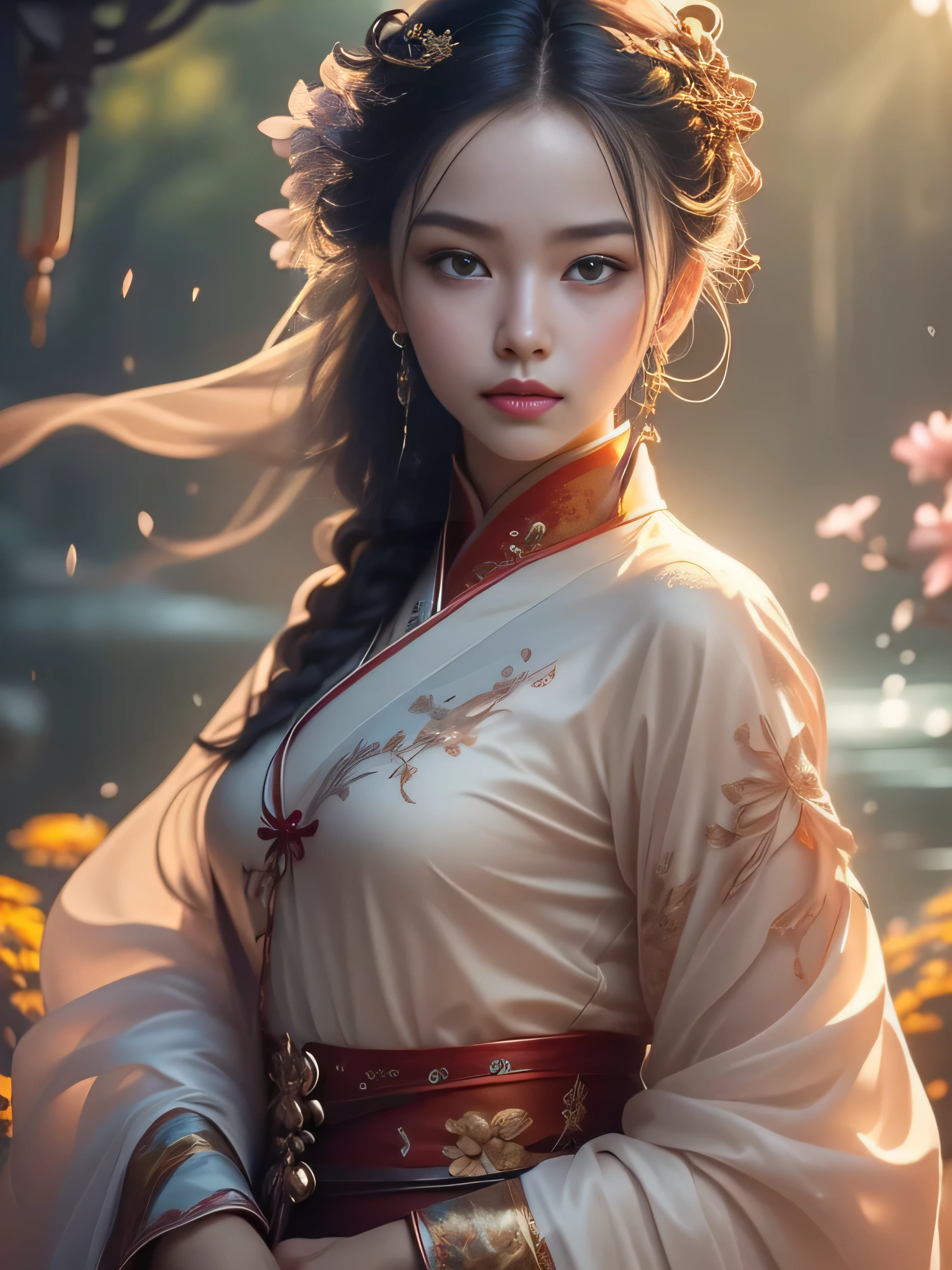 (Best Quality, Super Detail, Masterpiece, Representative Work, Official Art, Professional, Super Fine Detail, 8k:1.3), (photorealism:1.2), (Couple, Beautiful Girl and Boy), A couple in the sea of flowers, Handsome guy hugs beautiful girl from behind, Smiling and Wearing White Clothes, Delicate Hair, Chinese Beauty and Handsome Man, Wearing Ancient Chinese Clothes, Flowing Tulle, Light Silk, Create a movie poster similar to those used in Chinese romantic fantasy dramas, Correct proportions, Perfect face, perfect hands, Sweet atmosphere, Photorealistic, Sharp Focus, Dreamy Atmosphere, Delicate Details, Soft Volumetric Light, (Backlight:1.3), (Cinematic:1.2), Intricate Details, (ArtStation:1.3)