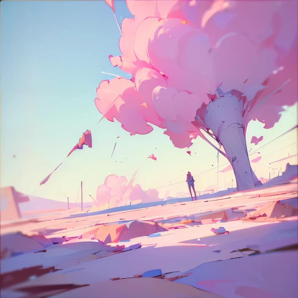 ((Best quality, 8k, Masterpiece :1.3)), Pink, Сhewing gum, Destroy, Yes