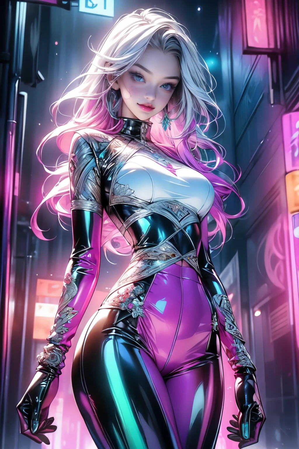 uma pintura digital da spider gwen utilizando touca e mascara, References to classic comic book malvel, spider verse, outfit Long Hair, arte cyberpunk de Josan Gonzalez, vencedora do concurso behance, afrofuturismo, synthwave, neon, neon brilhante,coxas grossas, cintura fina, sensual, nsfw, pouca roupa, arte erotica, anime, roupas rasgada de batalha, extremamente sexualizada, corpo suado, NSFW, seios grandes, bunda grande, HD, 8k, Alta qualidade, detalhes, corpo perfeito, destaque o corpo, detalhe no rosto perfeito, Detail in the background