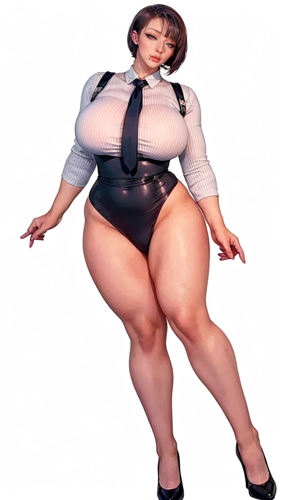 masterpiece, faceless, best quality, photorealistic, twins, Atomic Heart, sexy, arm on belly, soviet star, navel, very chubby, grey skin, very soft, very chubby belly, fat rolls, belly rolls, love handles, muffin top, thunder thighs, fatty, fed up