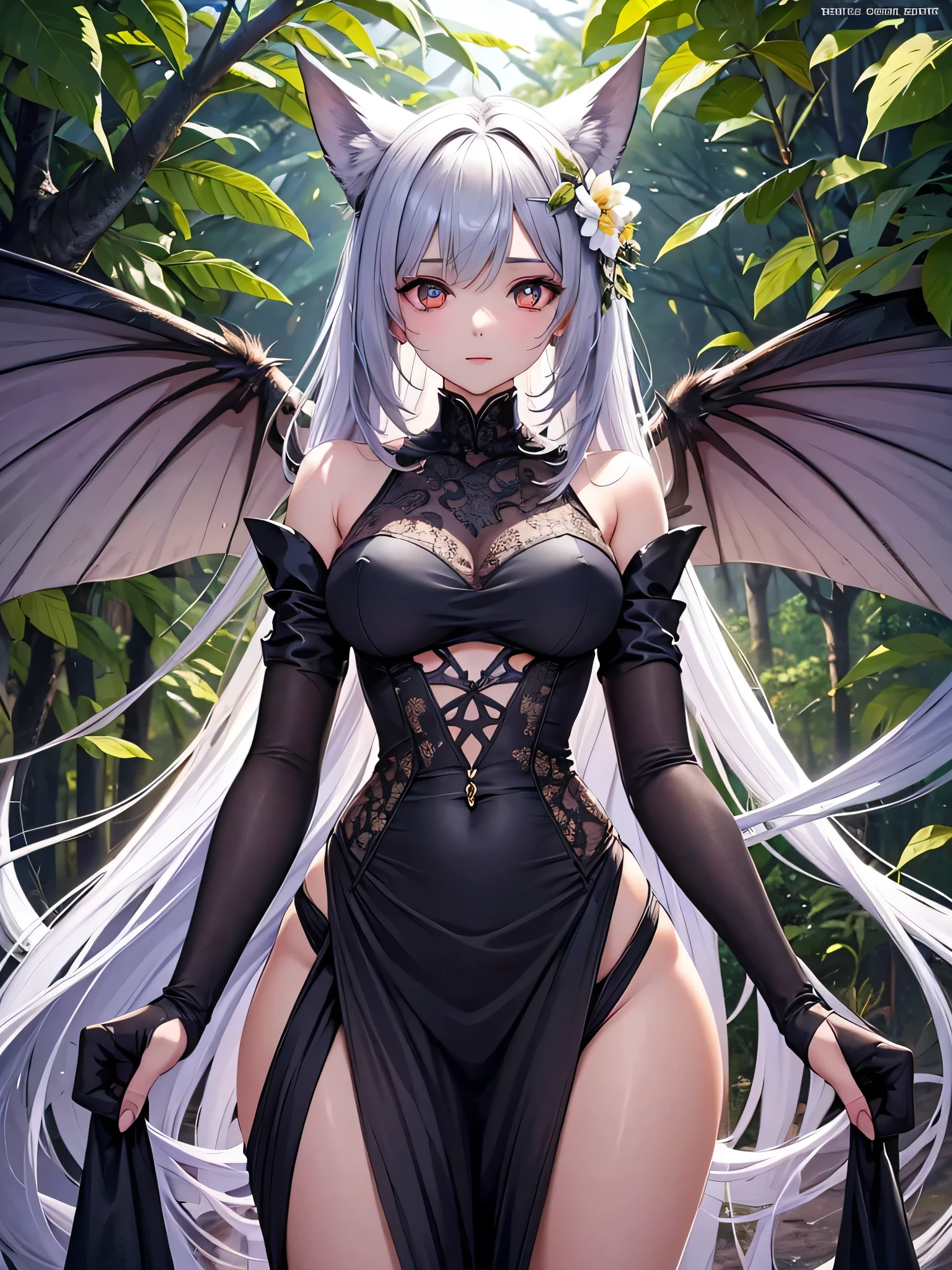 (Ashenhardt style:1.4), Masterpiece, Best quality, High quality, one girl, moth girl, crazy smile, visible canine, big black moth wings, Psychedelic, hight resolution, hightly detailed, ray tracing, butterfly antenna, white hair