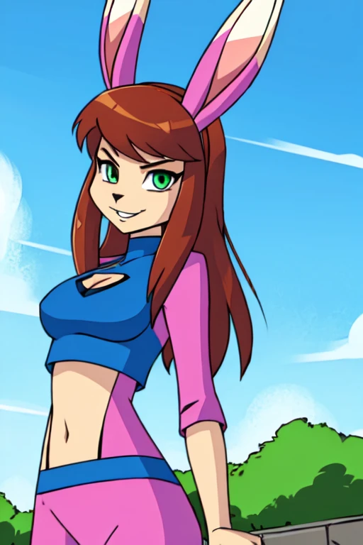 girl, mabel pines, lying on the grass, face of pleasure, holding two penises in her hands, cock in her pussy, brown hair, big tits
