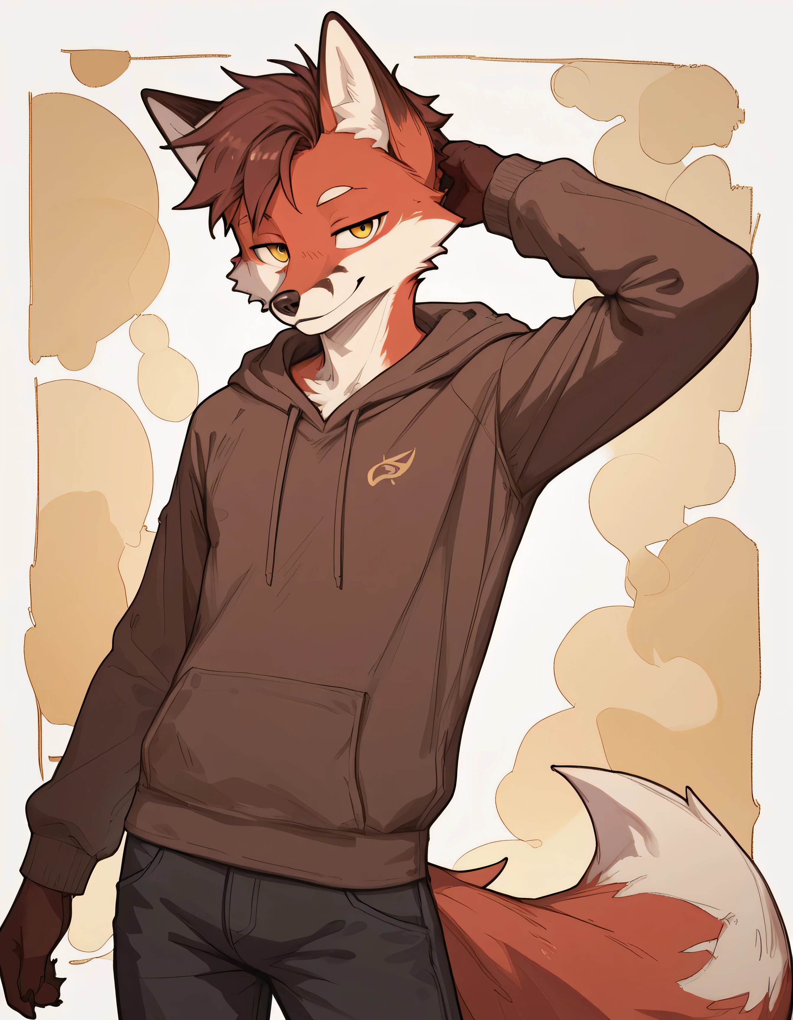 by zackary911, (coffeesoda:1.1), hioshiru, zackary911, fox, anthro, femboy, solo, fart, pleasure face, out of breath, very chubby,