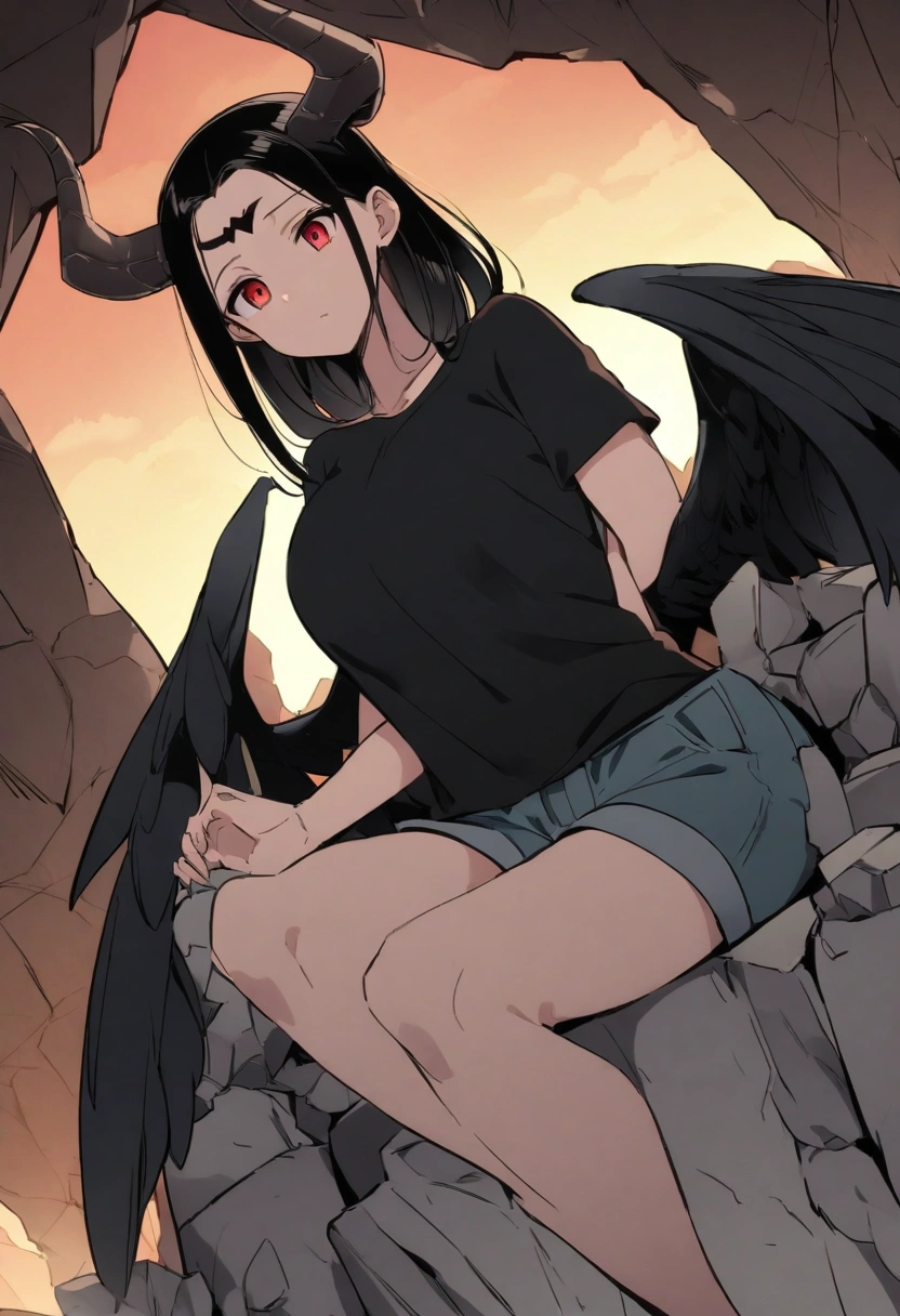 ((Best Quality)), ((Masterpiece)), (detailed), Bat girl wearing white panties and miniskirt in a cave