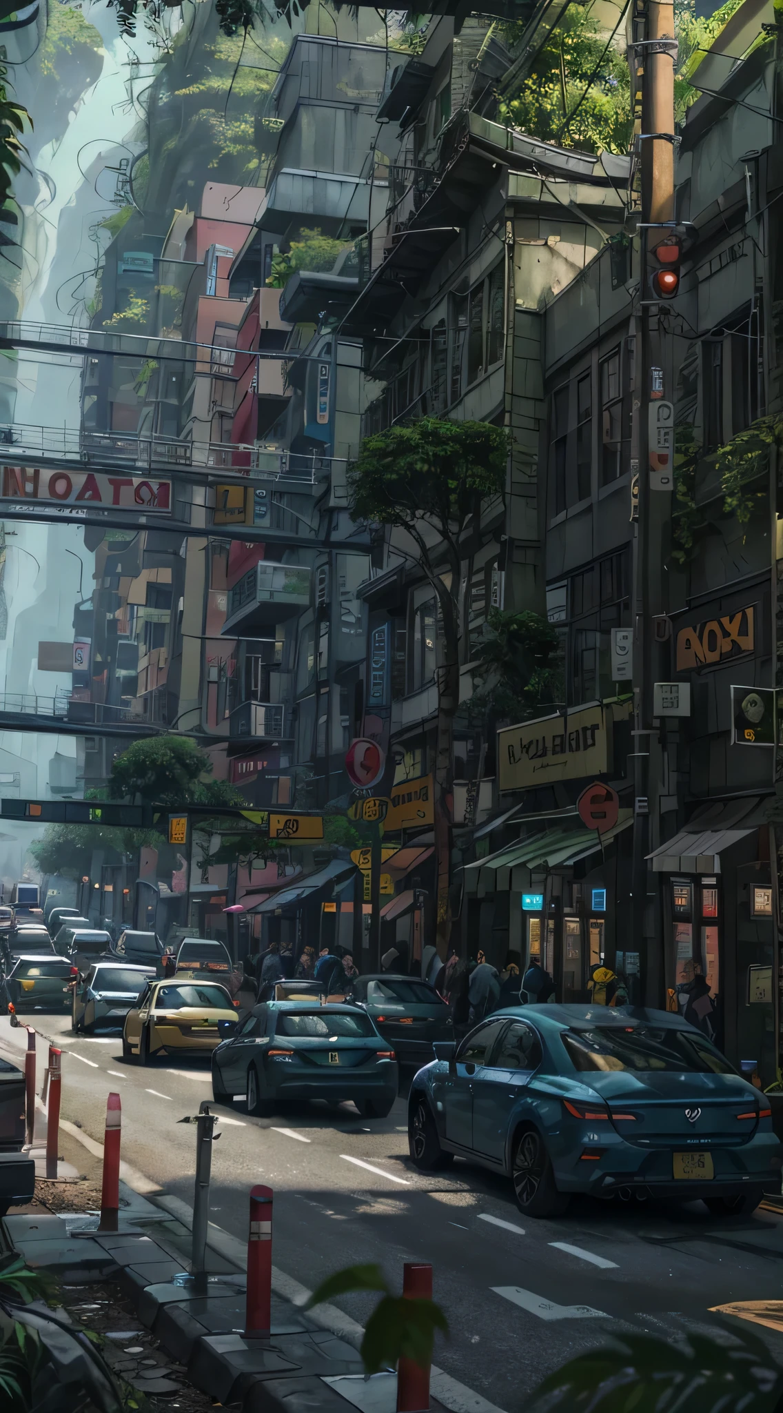 cars are lined up on a busy highway with a truck in the background, car traffic, heavy traffic, traffic in background, traffic, cars on the road, thumbnail, busy crowds, high traffic, 🤬 🤮 💕 🎀, 😭 🤮 💕 🎀, car, car, cars, overload, diy, typical, busy street, promo, 3 pm, easy, grin face, young, (Masterpiece), ((Blue skin)), (best detail), digital art, (best qualtiy), Cinematic texture, ((Avatar style)), beautiful pupil, The background is jungle, the rainforest, big leafs