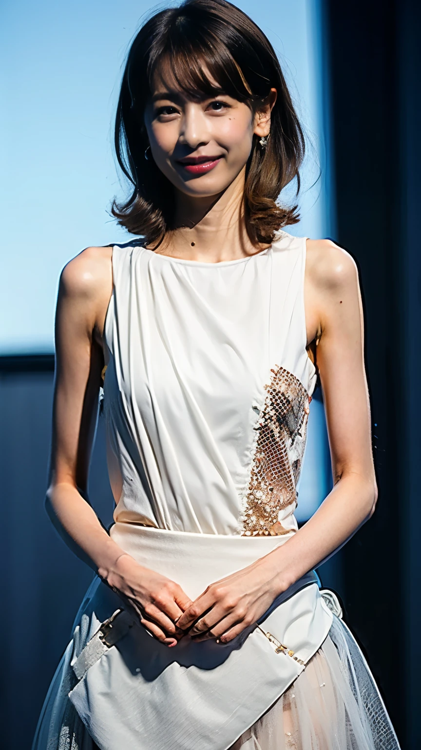 Araffe asian woman in white dress posing for a picture - SeaArt AI