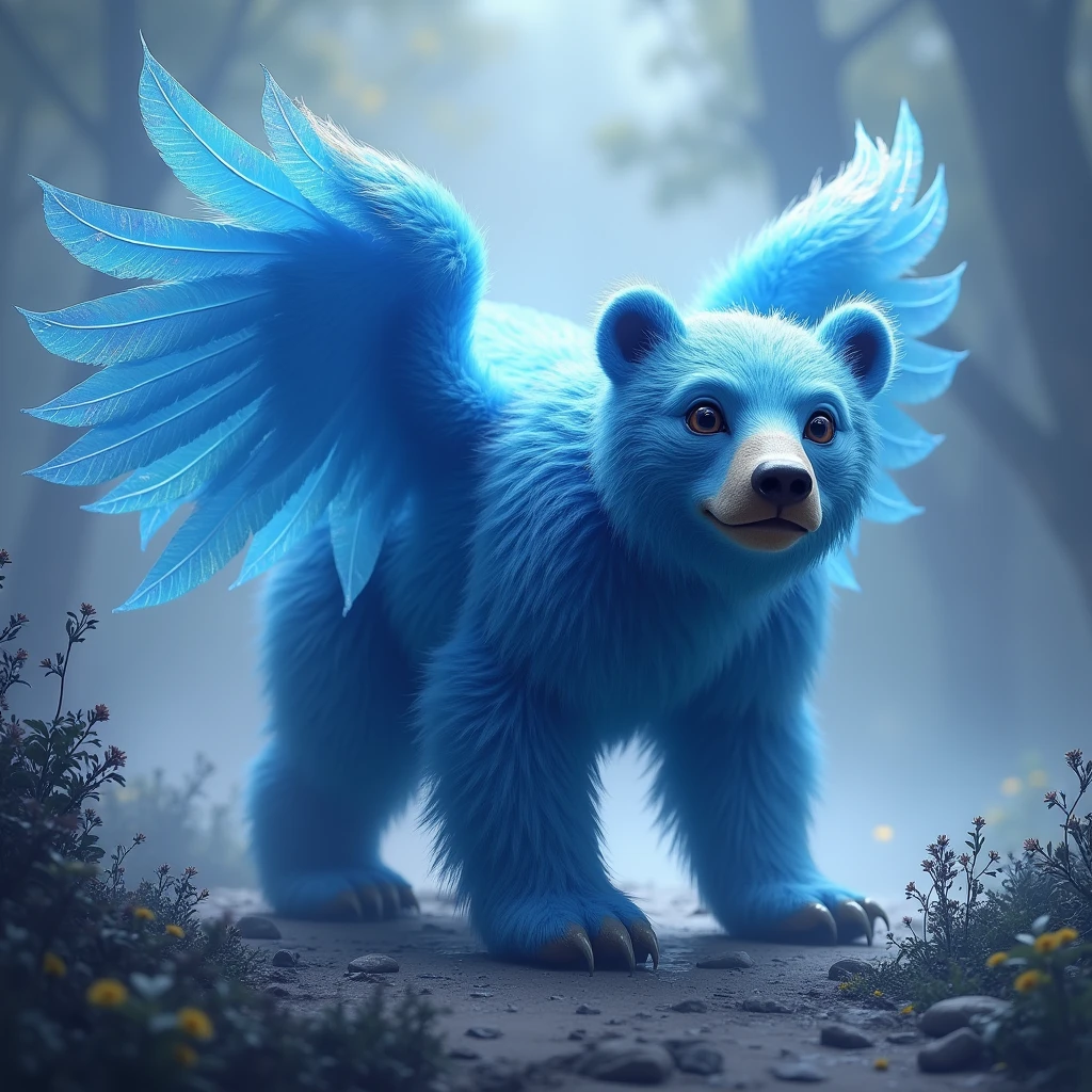 xpllus, Dream Creature that resembles a blue bear with feathery wings