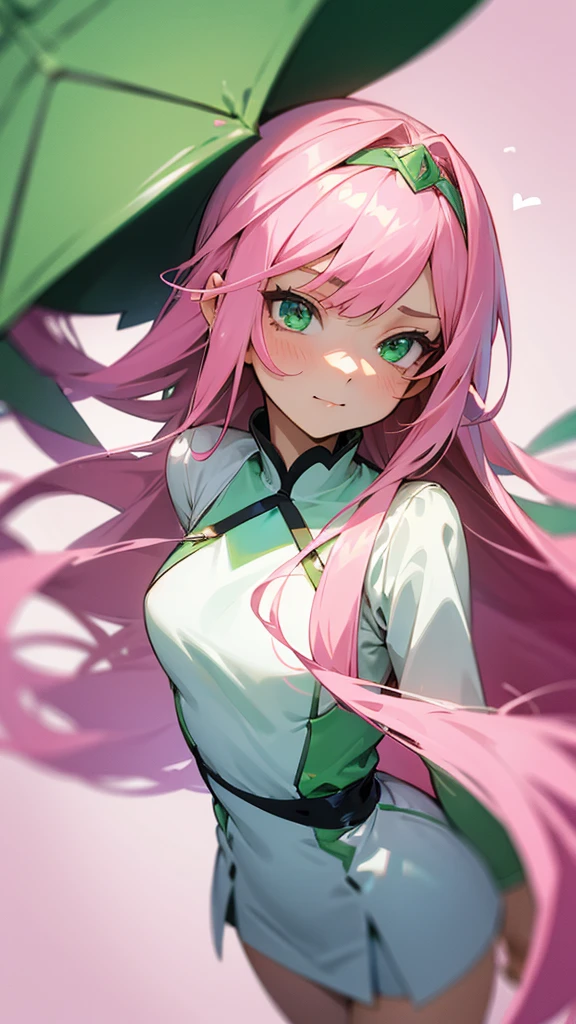 female, fairy wings, pink hair, twin tails, leaf outfit, mixing potions