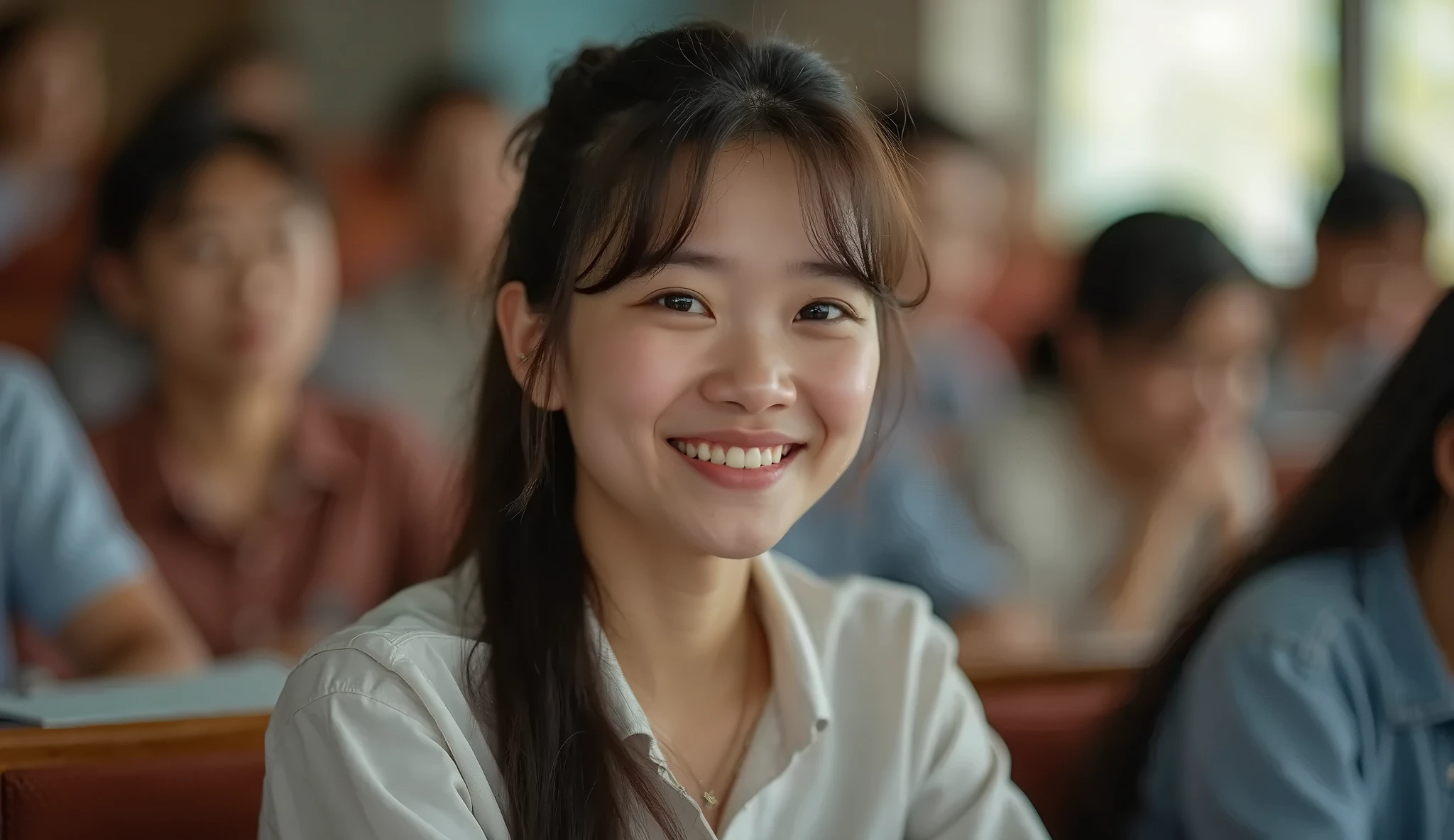 masterpiece, best quality,photorealistic,8k raw photo,midjourney style,, a high-resolution, wide-angle photo of a person standing in a Japanese city during the day. The photo should have cinematic lighting and the person should be wearing a flower in their hair. There should also be colorful paper airplanes flying around them