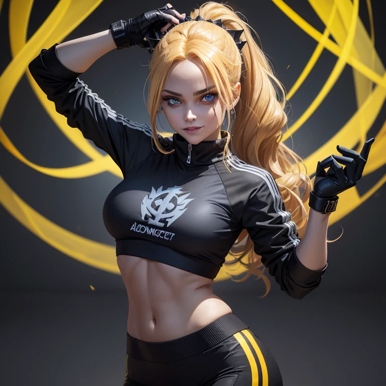 Cute girl, yellow hair, ninja, Ninjaway pause