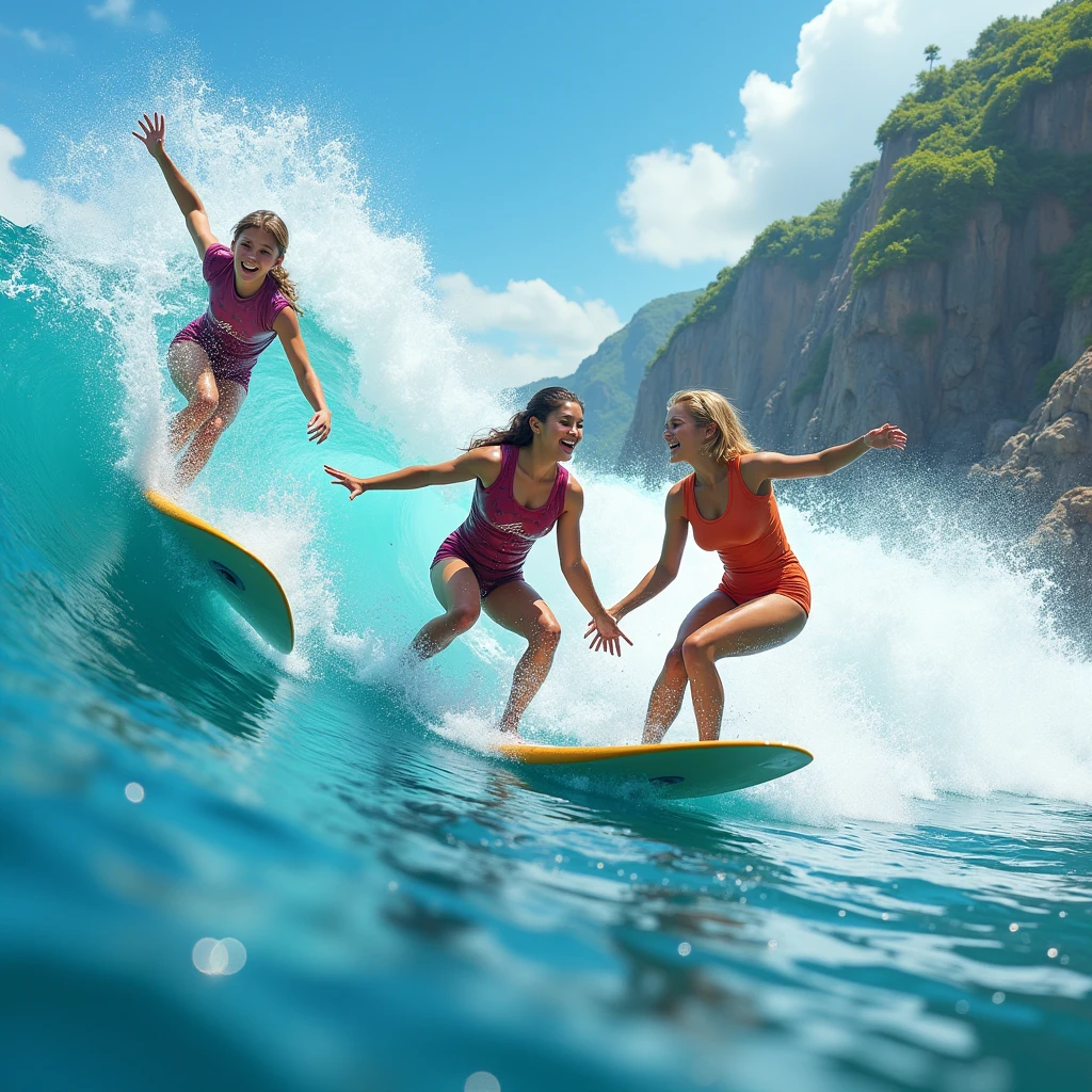 Estampa praia surf amigos
